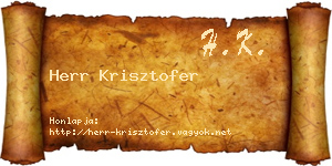 Herr Krisztofer névjegykártya